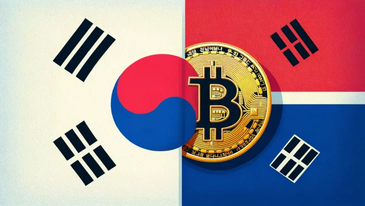 Corée du Sud et une pièce bitcoin