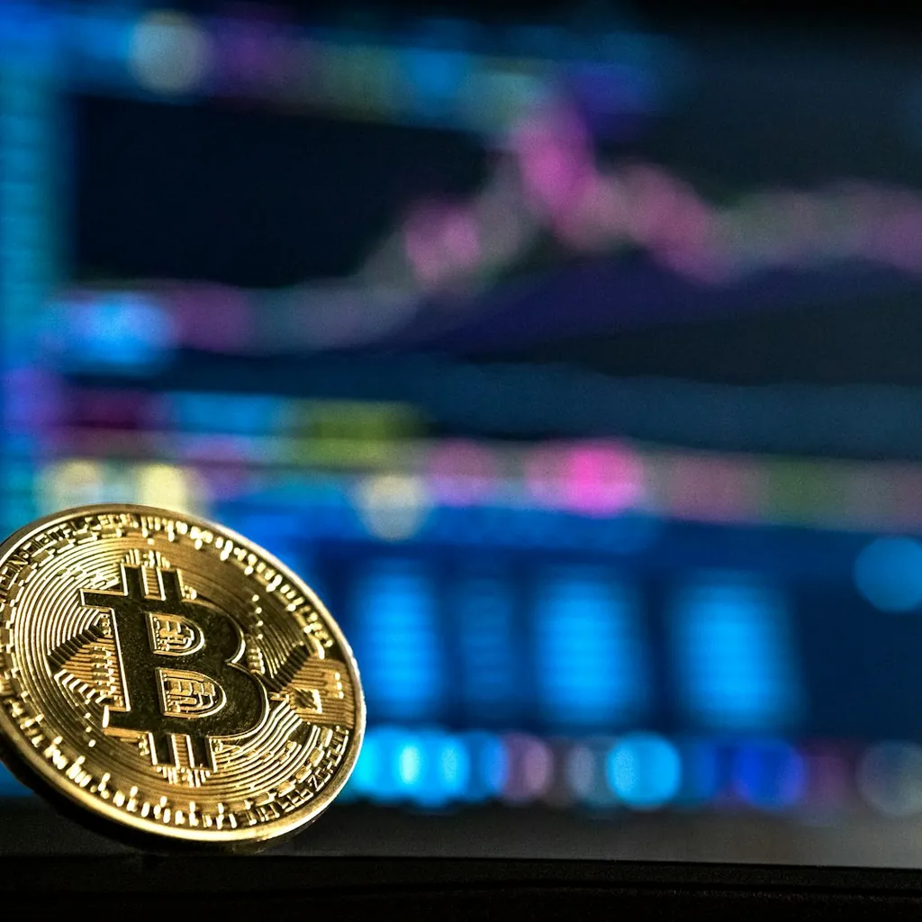 Bitcoin et pièce physique — illustration marché crypto