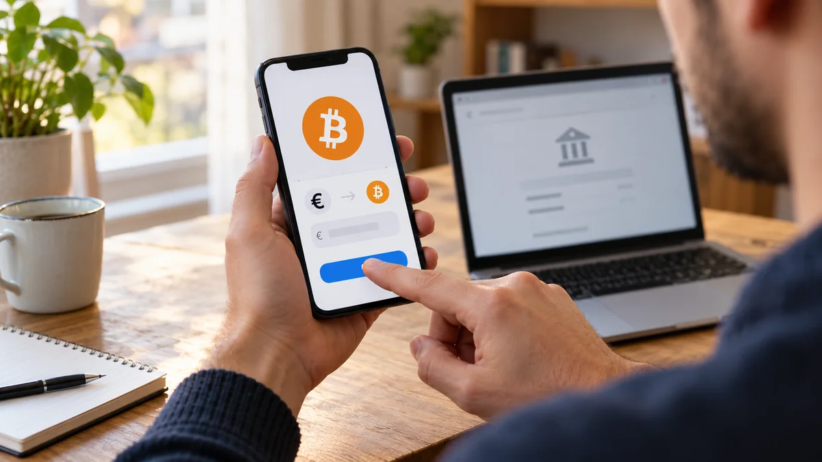 Achat de Bitcoin en euros depuis un smartphone à domicile