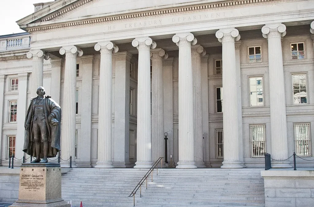 Le bâtiment du Trésor américain à Washington