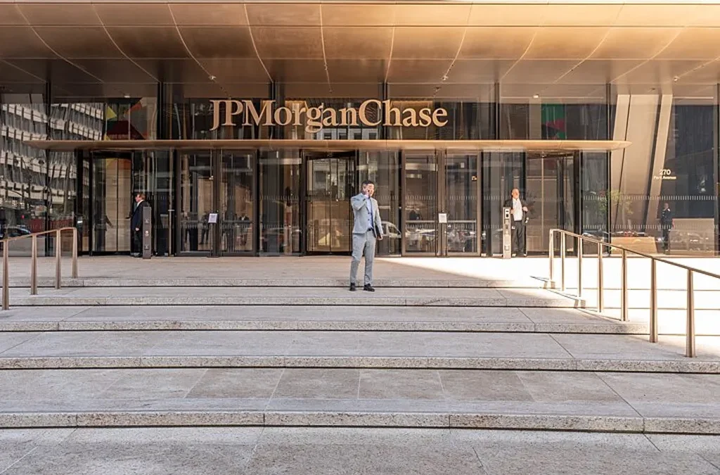 Entrée du siège de JPMorgan Chase, 270 Park Avenue, New York