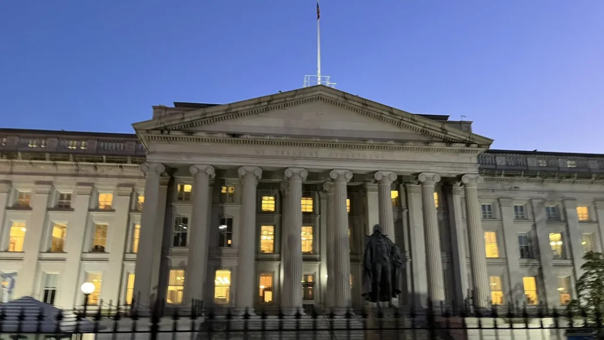 Le bâtiment du Trésor américain à Washington